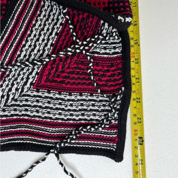 Asos Sweater Knit Tunic Dress Black White Pink Aztec Print Tie Sides Womens 8 - Picture 12 of 14